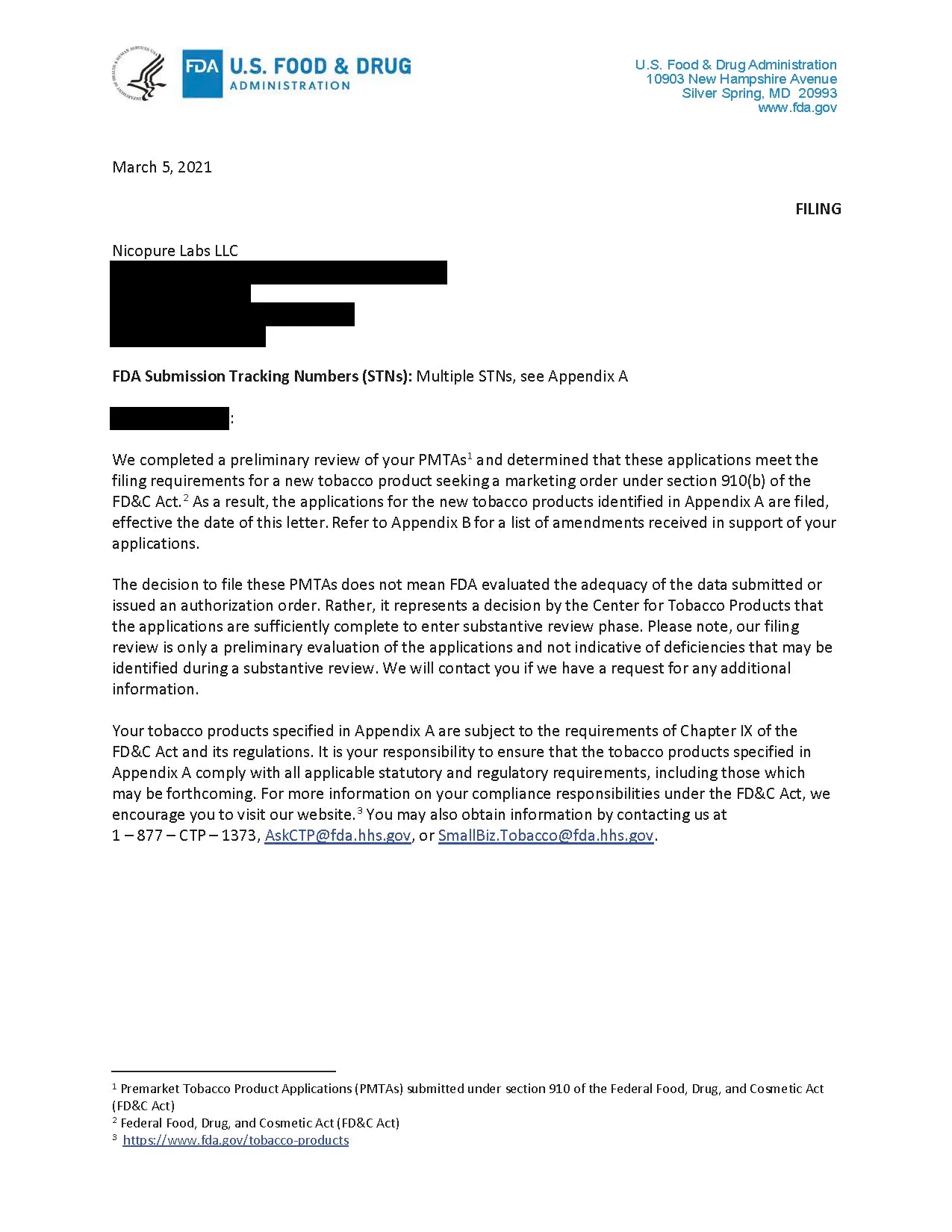 FDA Acceptance Letter 01