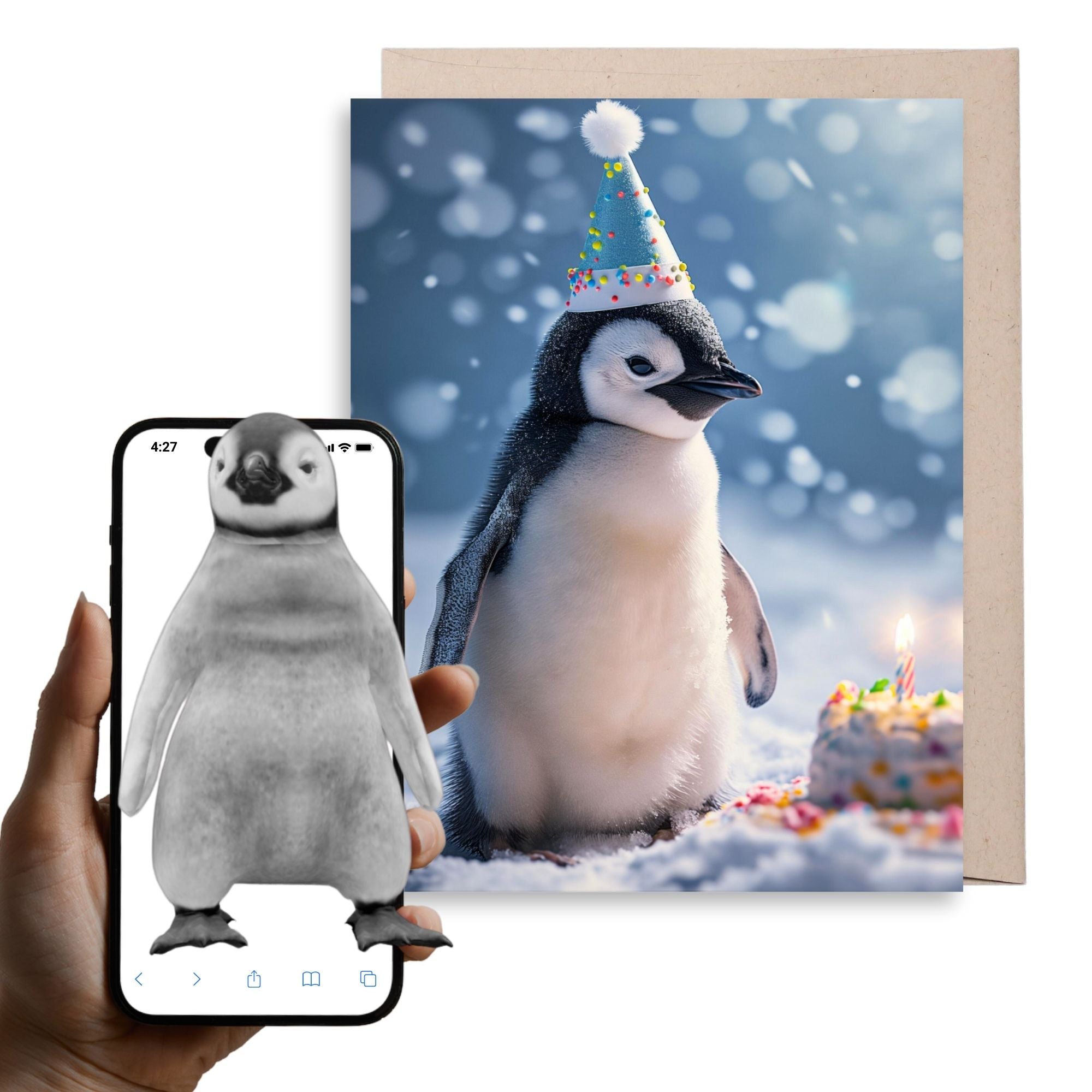 3D Penguin | Magic 3D Birthday Card