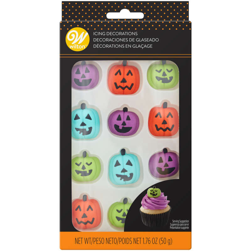 Wilton Pastel Jack-O'-Lantern Royal Icing Decorations, 12-Count — Cake and  Candy Supply
