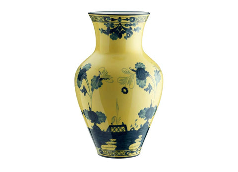 Richard Ginori, Oriente Italiano Citrino Small Vase - Yellow & Blue