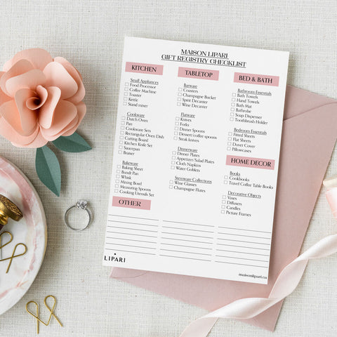 Maison Lipari Wedding Registry Checklist
