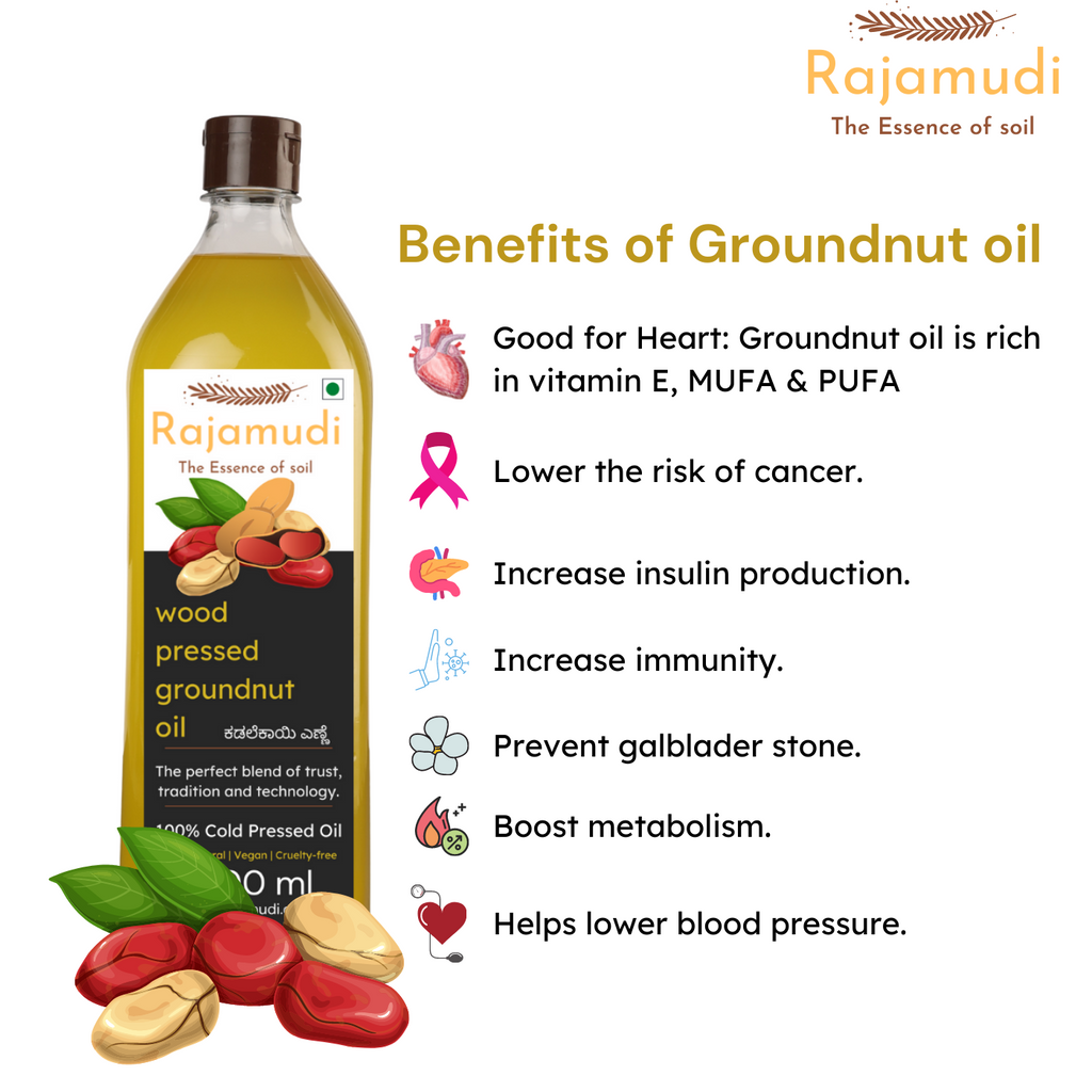 rajamudi, rajamudi.com, rajamudi blogs, rajamudi groundnut oil, benifits of groundnut oil, groundnut, cooking oil, wood pressed oils, rajamudi wood pressed oils 