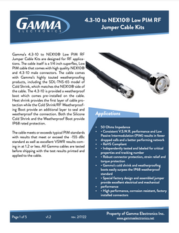 Low PIM Cable Kits - 4.3-10 to NEX10