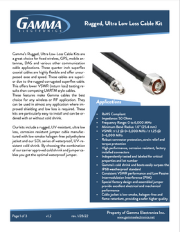 Ultra Low Loss, Coaxial Cables