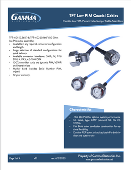 TFT Low PIM Coaxial Cable