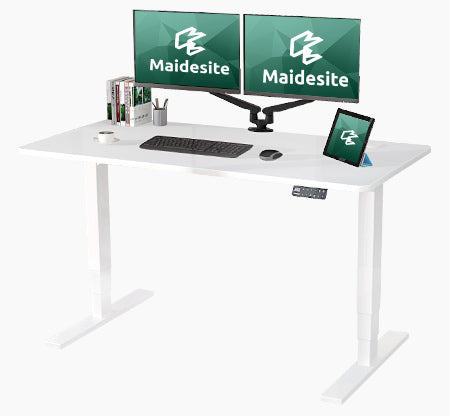 Weiß+Weiß- Elektrisch Höhenverstellbarer Schreibtisch