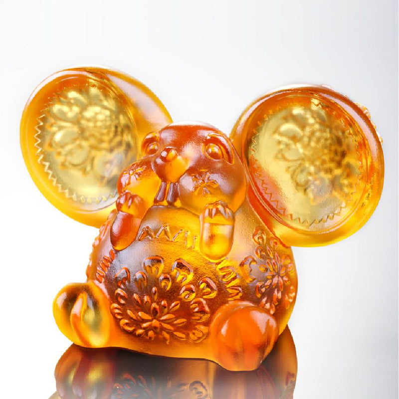 Crystal Animal, Mice, Mouse, Zodiac-Year of the Rat, Come Fortune - LIULI Crystal Art