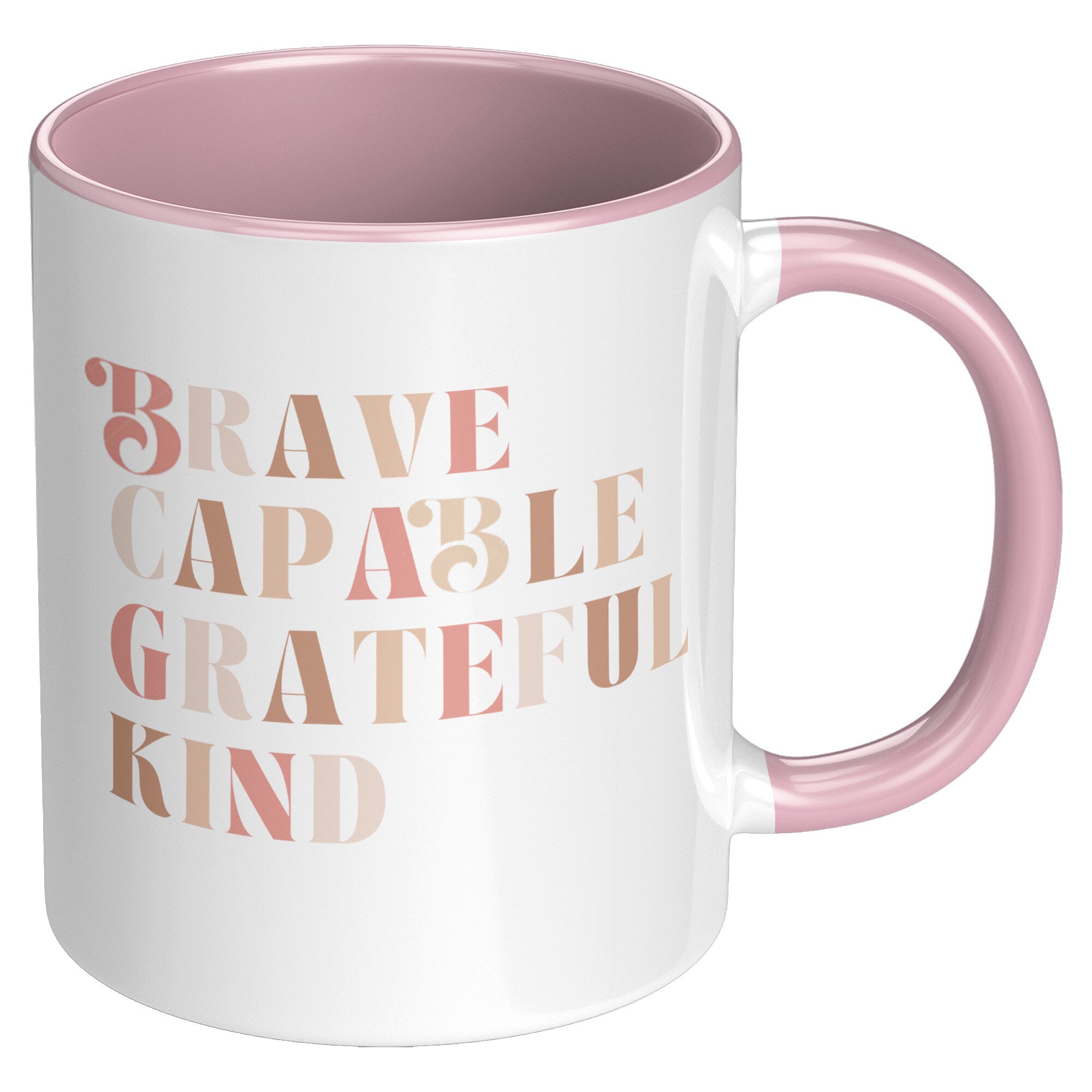 Beautiful, Capable, Grateful, Kind 11oz. Accent Coffee Mug - The Kindness Cause gifts that donate to charity
