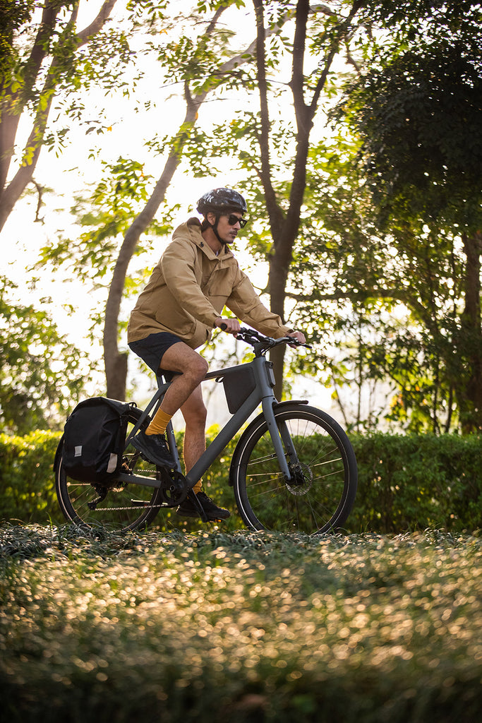 Riding Ebike in the wood