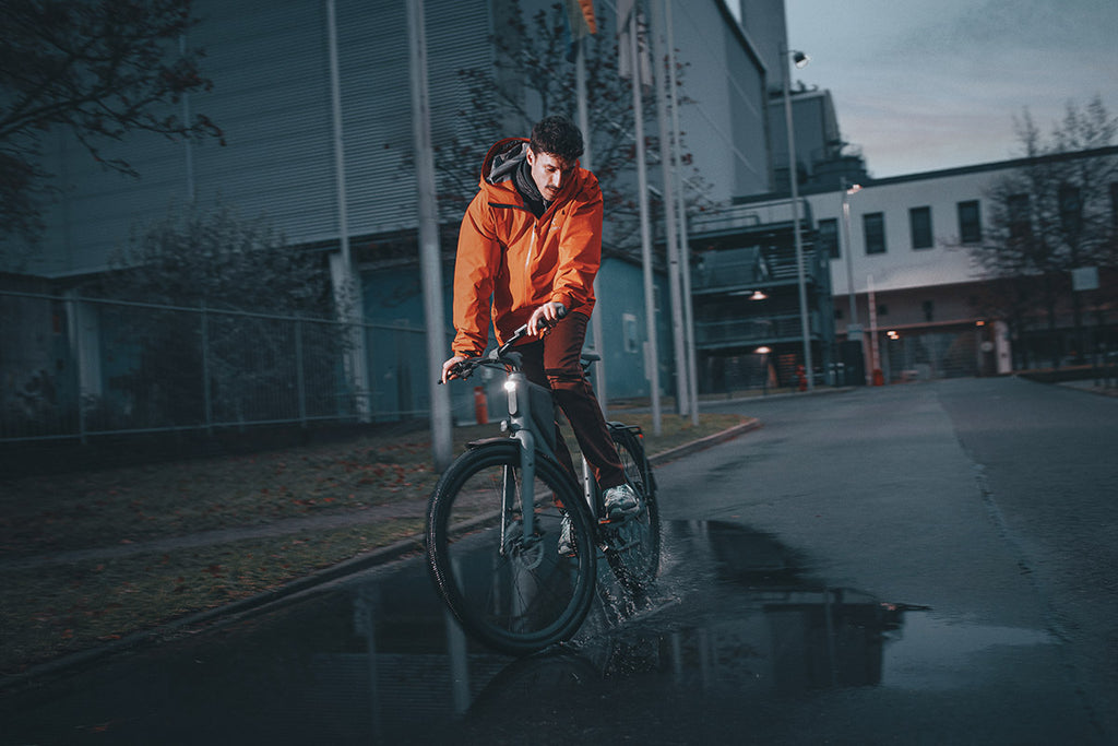 Riding ebike at night street