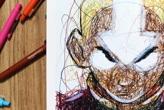 Harry Potter Ballpoint Pen Scribble Art Print – Cody James by Cody