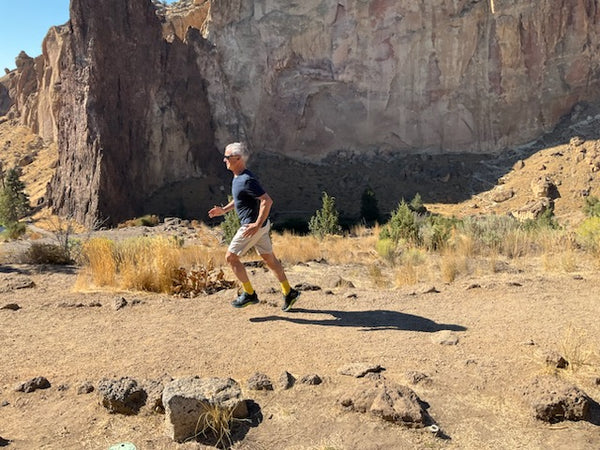 Menno running in Smith Rock State Park