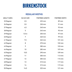 Birkenstock sizing
