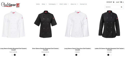 shop chef gear uniform
