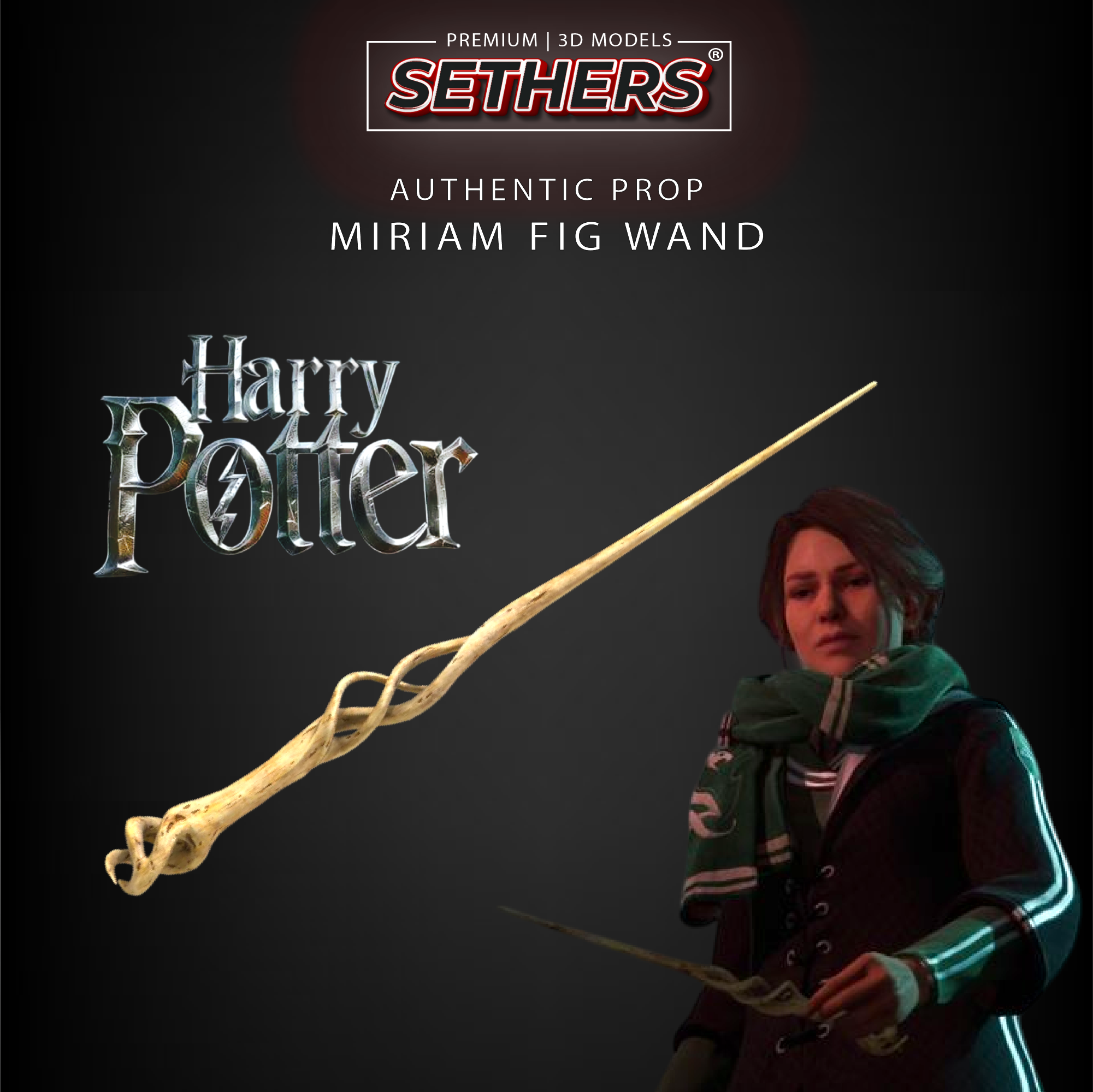 Miriam Fig Wand | Harry Potter Movie Prop | 3D Printer Model Files