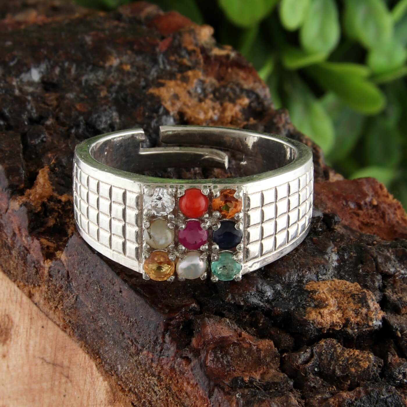 Natural 9 Stone Navaratna Ring, 925 Sterling Silver, Handmade Ring for Men  and Woman, Anniversary Gift. - Etsy
