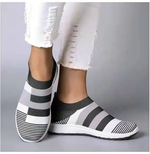 Knitted Slip On Color block sneakers
