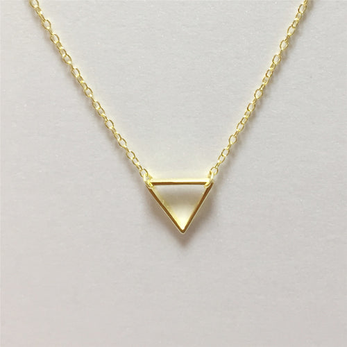 Fashion geometric hollow triangle necklace pendant