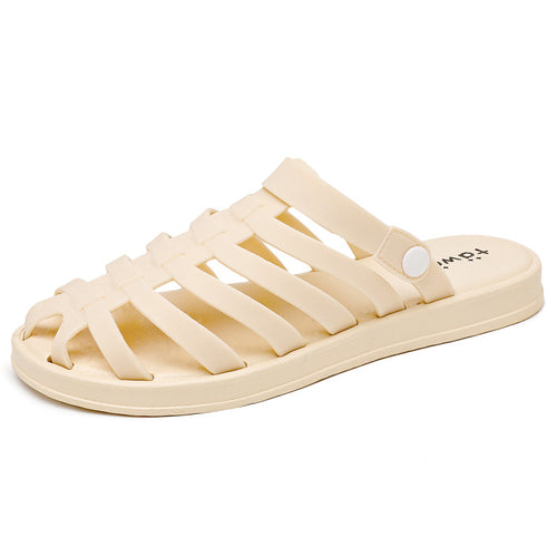 Jelly Plastic Flat Heel Non-Slip  Sandals And Slippers