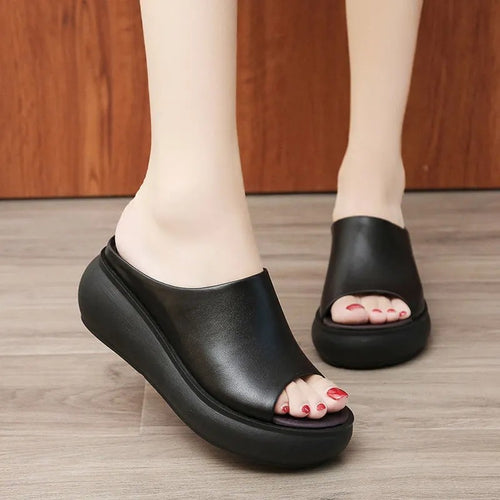 Platform slipper sandals
