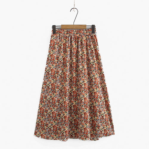 Ladies plus size floral chiffon skirt