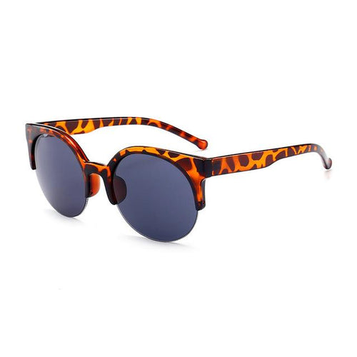 leopard half frame sunglasses
