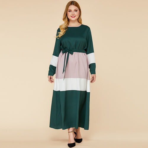Plus Size Women's Color block Maxi Dress