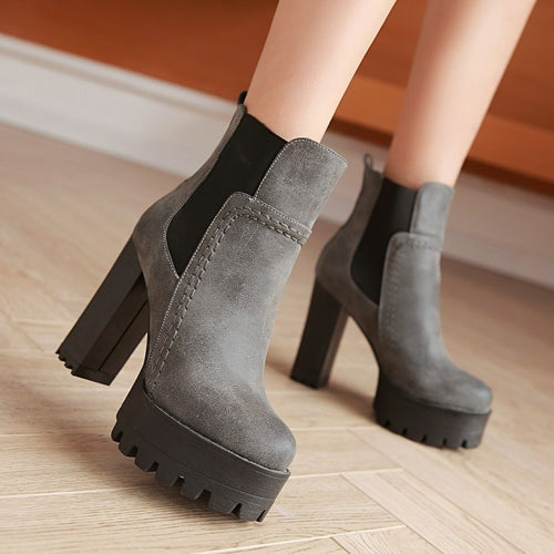 Mid boots high heel platform boots
