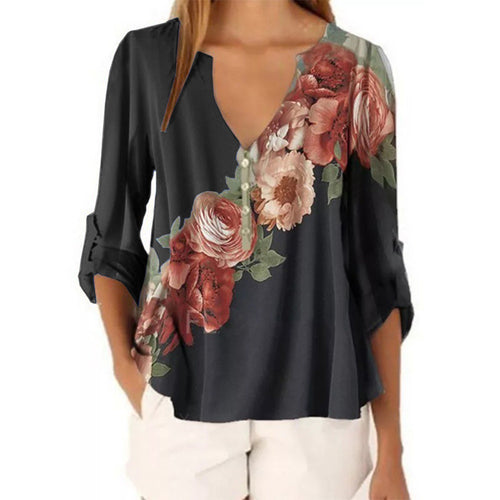 Plus size Floral print shirt for women