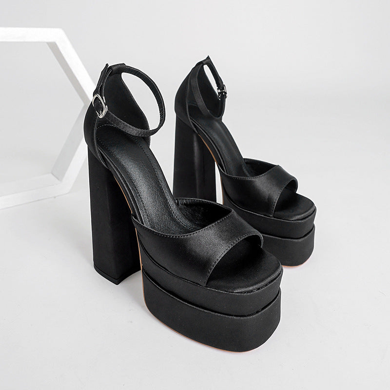 Women's Double Platform high heeled Sandals – Thecurvestory