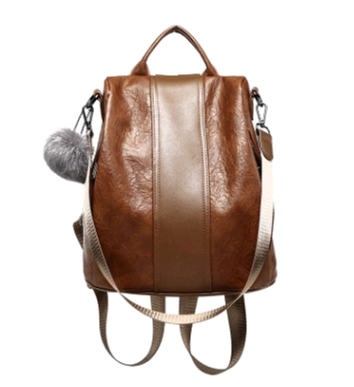 Soft leather backpack and shoulder bag