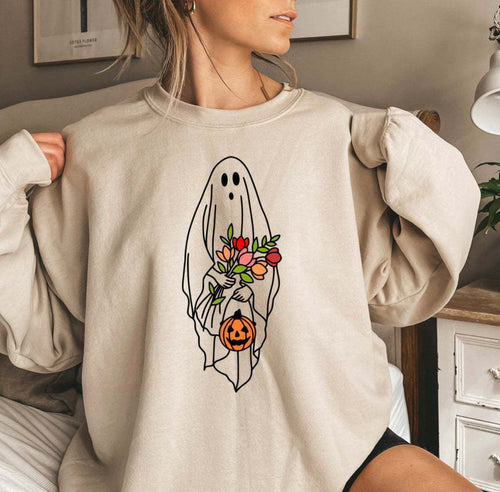 Plus size Pumpkin Print Sweater