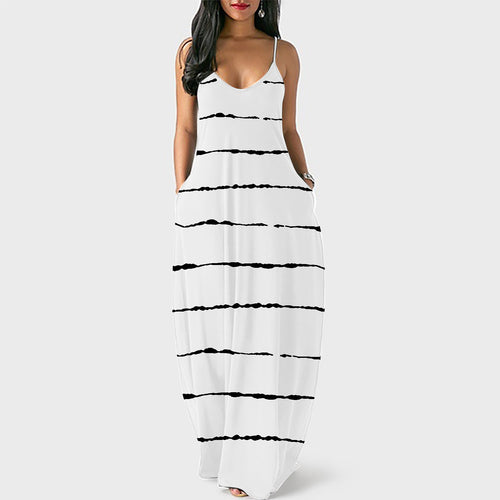 Plus Size Women's Striped Suspender Dress