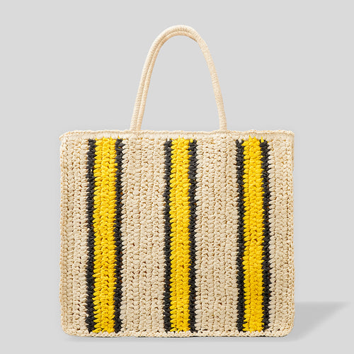 Striped Large-capacity Straw Tote Bag