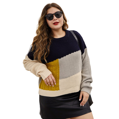 Plus Size Long Sleeve Knitted Top