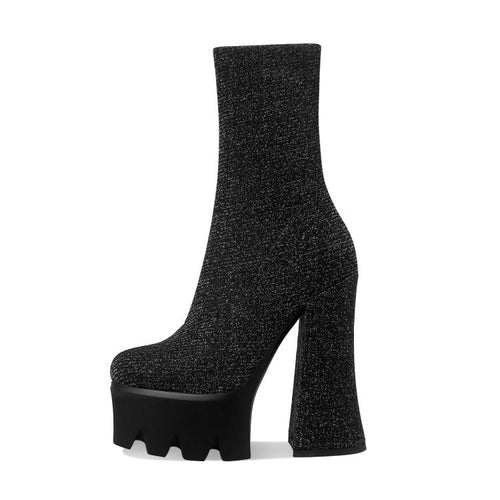 Women's Fashion Casual  Platform heeled Boots