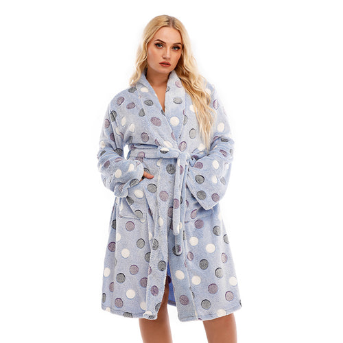 Plus Size Warm Flannel Robe