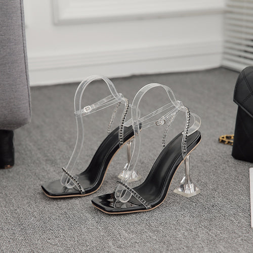Women's Rhinestone Strap high heeled Sandals