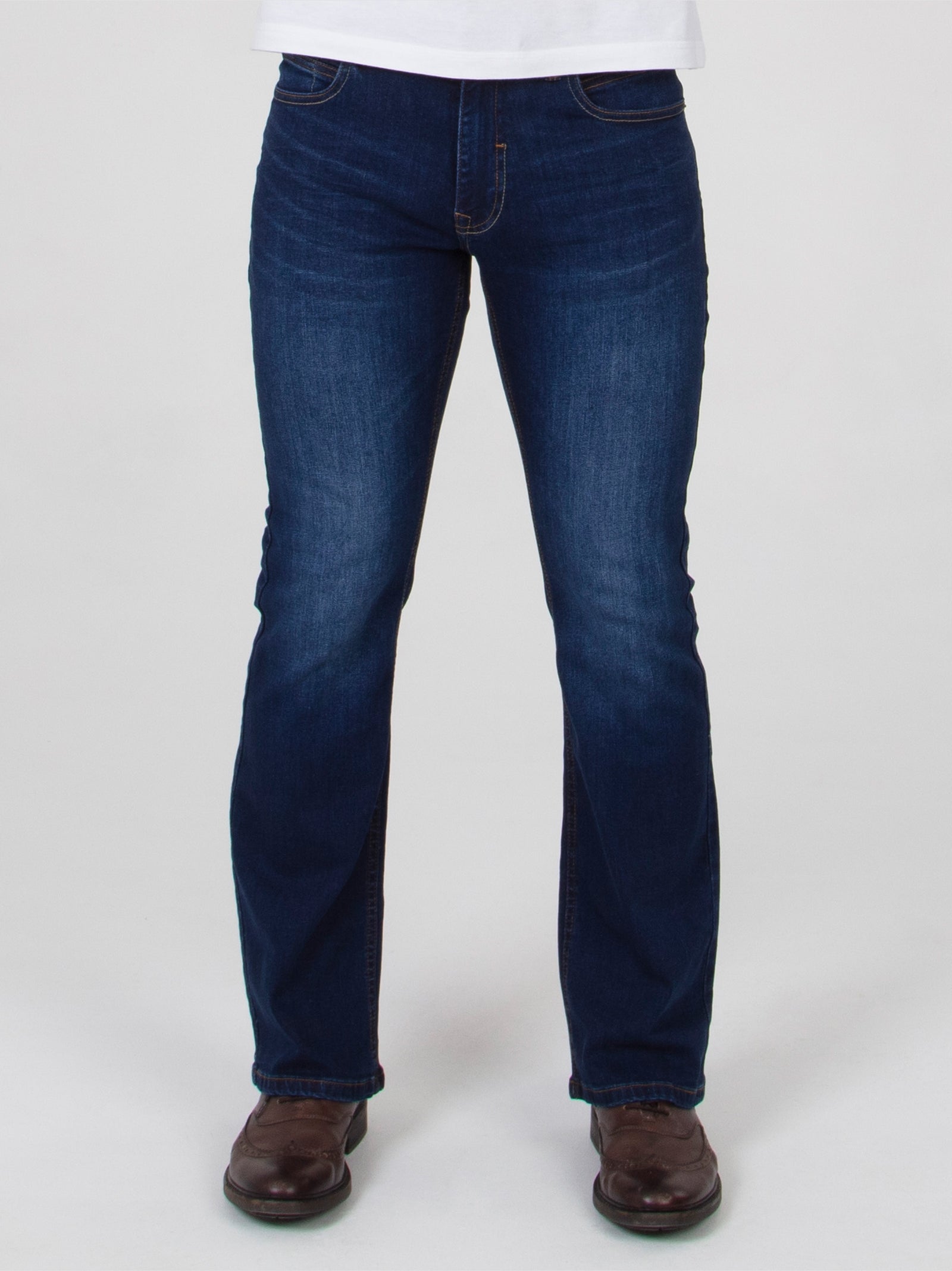 Bootcut Fit Mustang Black Stretch Blue Denim| Mish Mens Mash