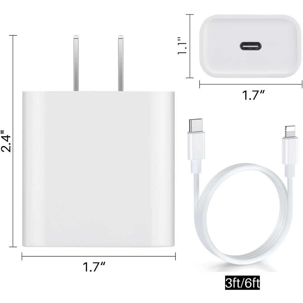 Wholesale 20 Set Apple iPad iPhone 20W USB-C Power Adapter Charger + 6 –  KenDoTronics