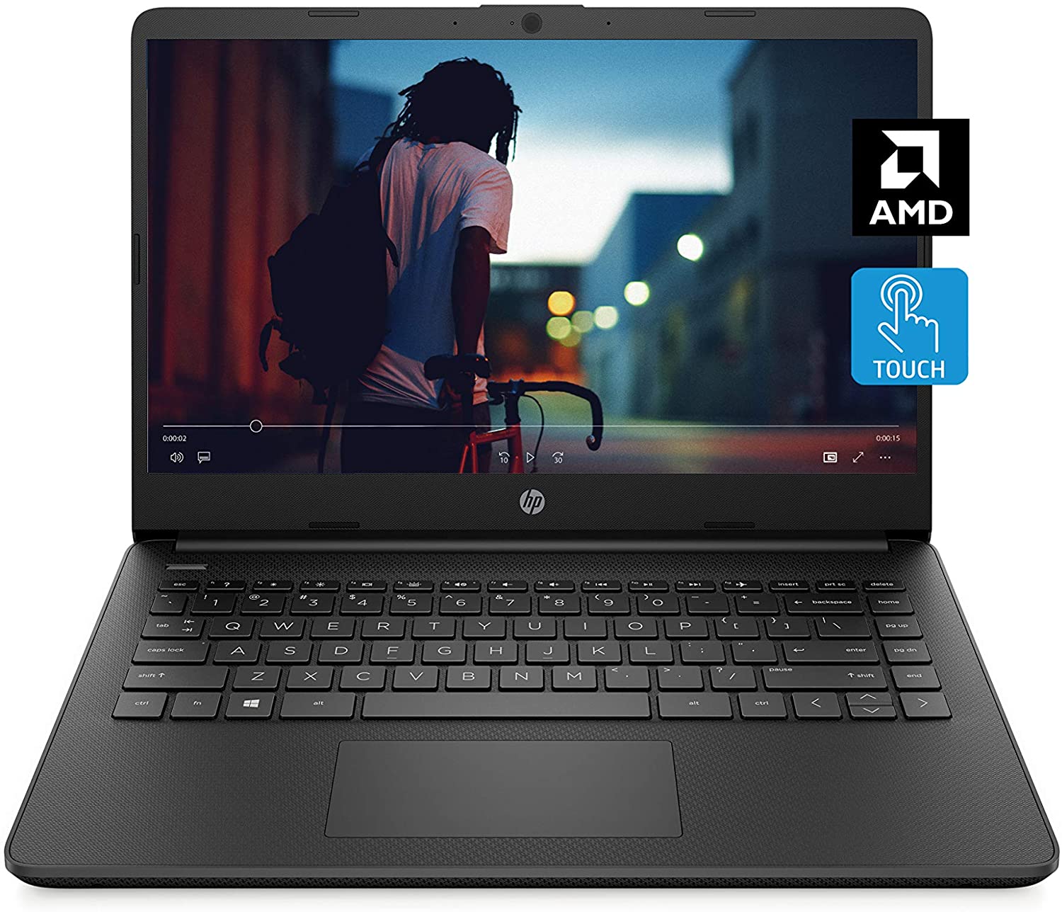 HP Laptop 14-fq0050nr 14" Touchscreen AMD 3020e (4 GB DDR4 64 GB eMMC) Window 10 Jet black