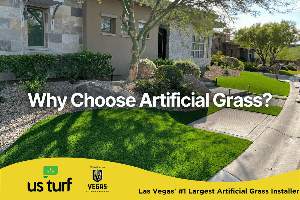 artificial grass installed in a front yard of a las vegas home