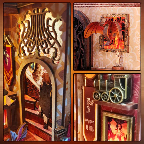 Witches and Wizards Book Nook Bookshelf Art DIY KIT 