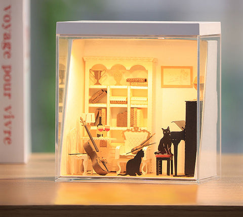 Fifijoy DIY Paper Crafts Mini Dollhouse Kit
