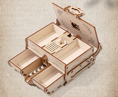 Fifijoy Music Box 3D Wooden Mechanical Jewelry Box