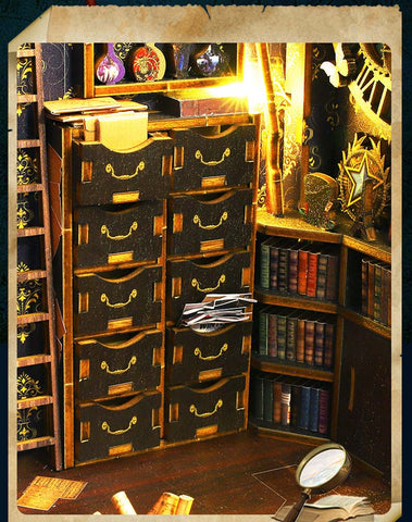 DIY Wooden Book Nook Shelf Insert Kits Holmes Detective Agency