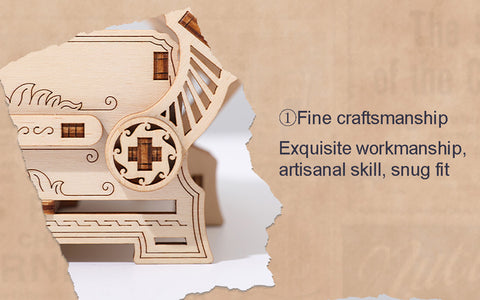 Fifijoy Music Box 3D Wooden Mechanical Jewelry Box