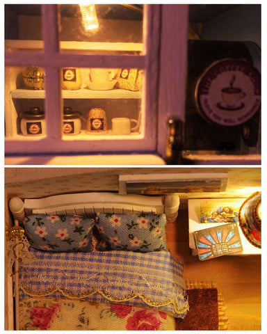 Fifijoy Coffee and Desserts Shop DIY Miniature Cozy Dollhouse Kit