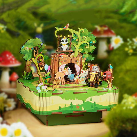 Fifijoy Forest Party DIY 3D Wooden Music Box