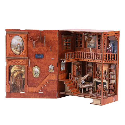Fifijoy Grimm Cottage DIY 3D Wooden Booknook Shelf Insert